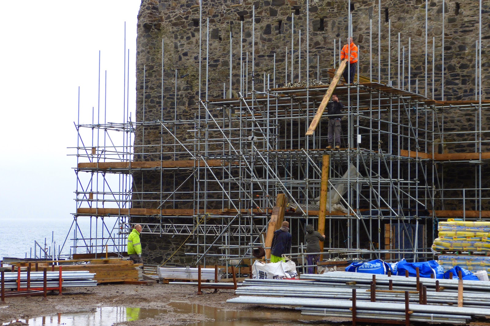 scaffolding at construction site